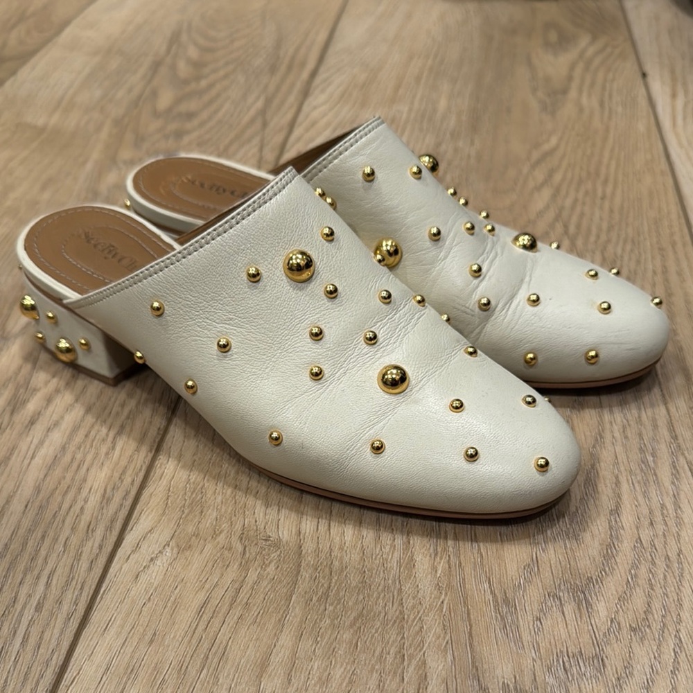 Gold Studded Mules